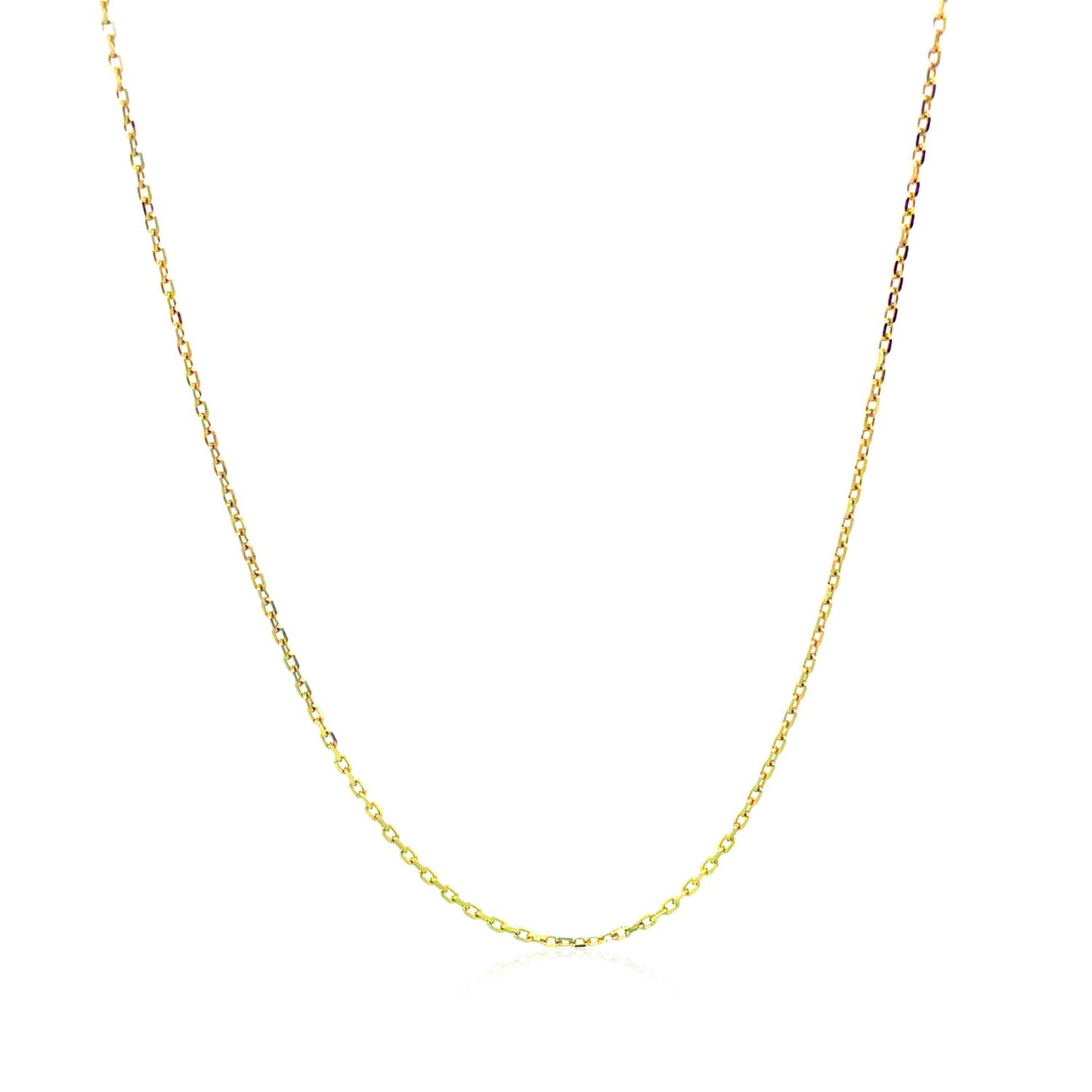 14k Yellow Gold Diamond Cut Cable Link Chain (0.87 mm)