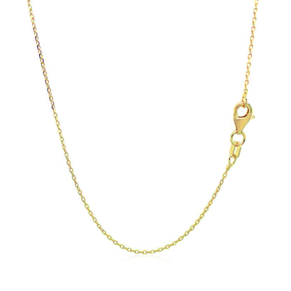 14k Yellow Gold Diamond Cut Cable Link Chain (0.87 mm)