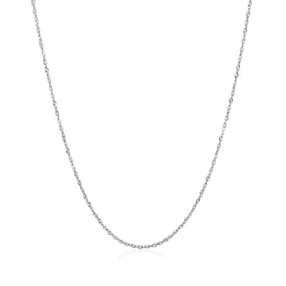 14k White Gold Singapore Chain 0.8mm (0.81 mm)