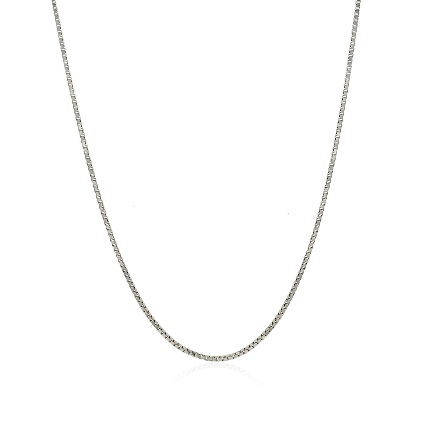 14k White Gold Classic Box Chain (0.85 mm)