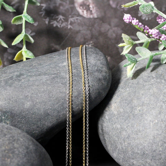 14k Two-Tone Double Strand Cable Pendant Chain (1.10mm)