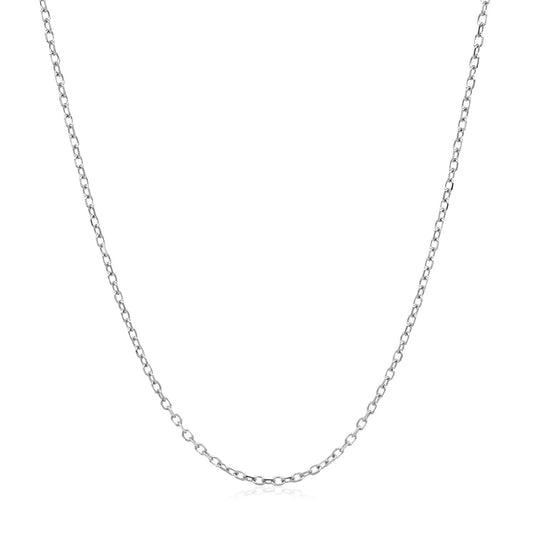 14k White Gold Faceted Cable Link Chain (1.20mm)