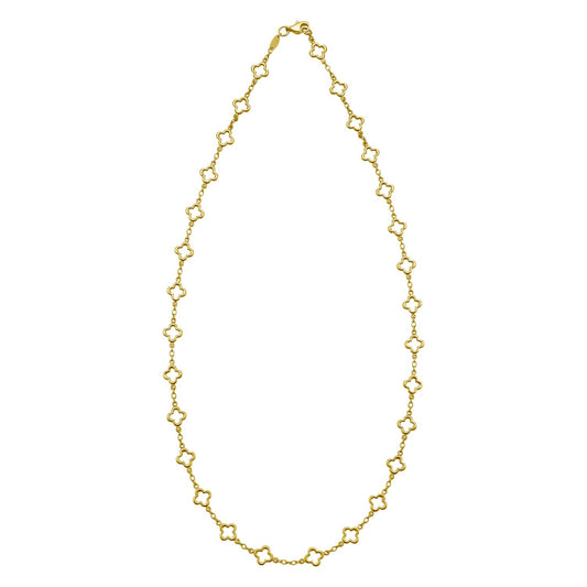 14K Yellow Gold Clover Link Necklace (7.00 mm)