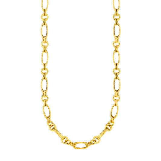 14k Yellow Gold Twisted & Polished Link Necklace