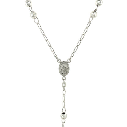 Rosary Chain & Large Bead Necklace in Sterling Silver