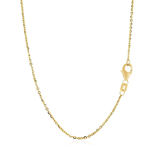 14k Yellow Gold Chain Necklace with a Flat Bar
