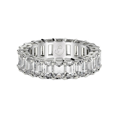 Emerald Cut Lab Grown Diamond Eternity Ring in 14k White Gold (2 cttw FG/VS2)