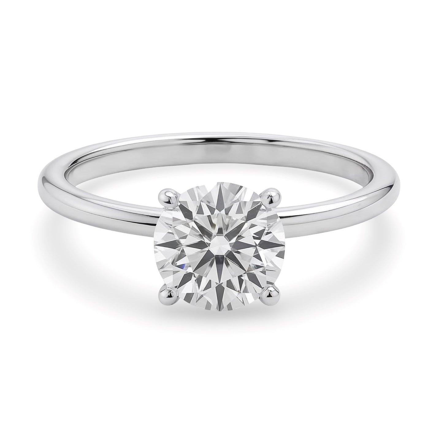 1 1/2 Carat Round Lab Grown IGI G/VS1 Diamond Ring in 10K White Gold