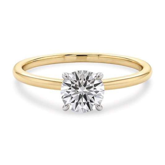 3/4 Carat Round Lab Grown IGI G/VS1 Diamond Solitaire Ring in 14K Yellow Gold