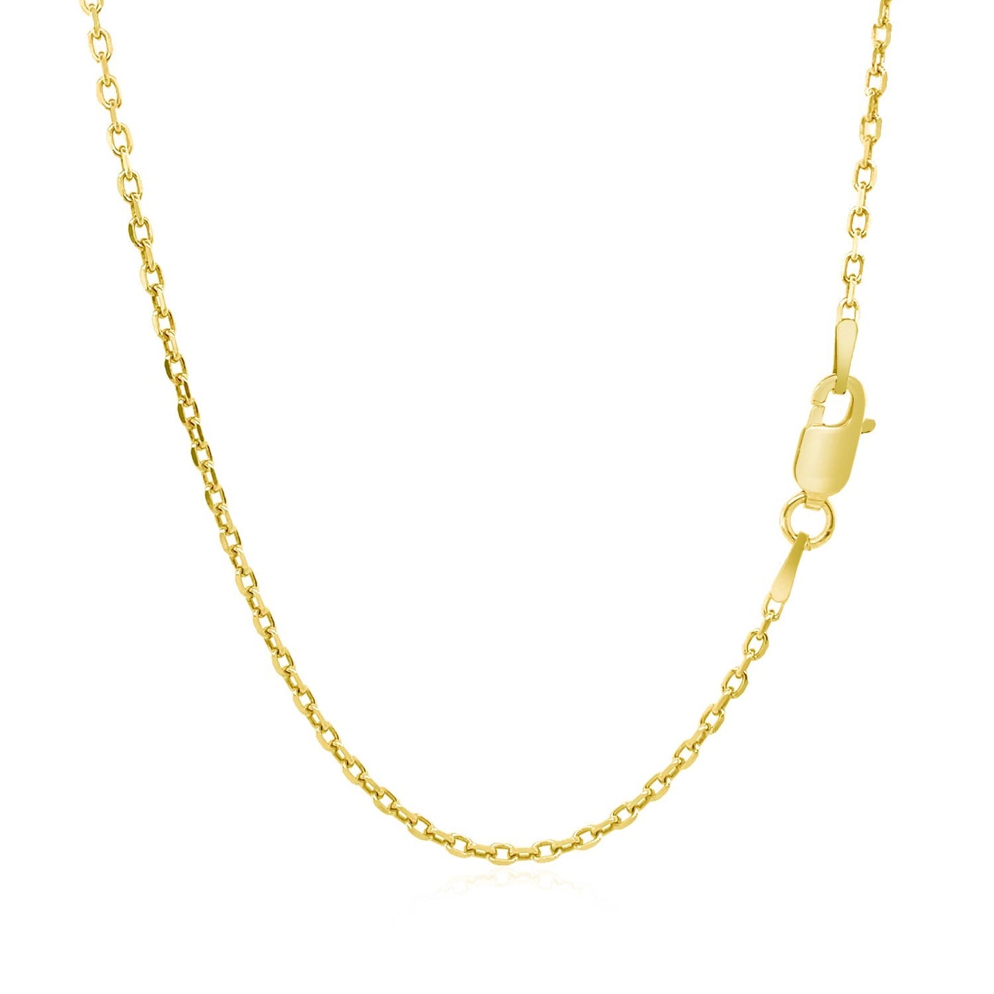 18k Yellow Gold Diamond Cut Cable Link Chain (1.40 mm)