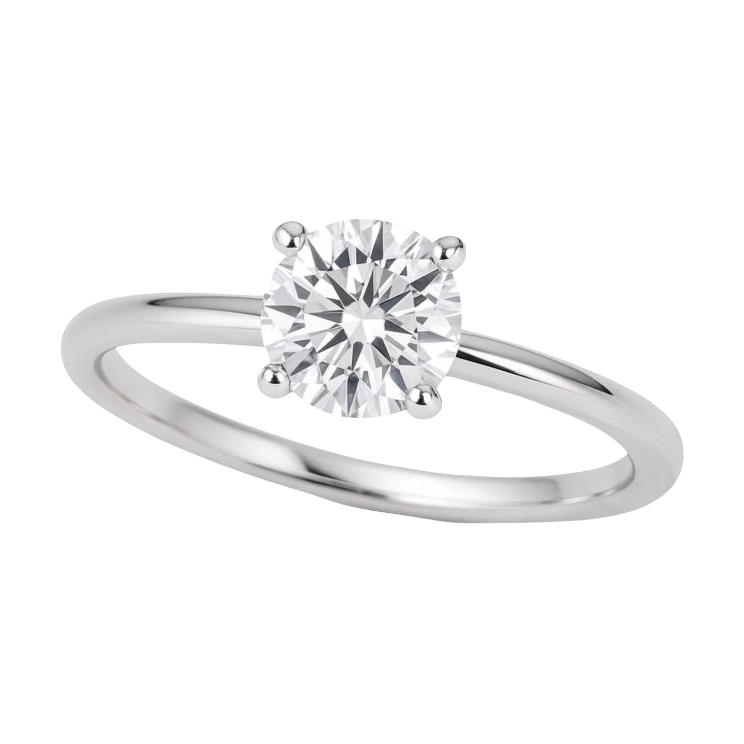 3/4 Carat Round Lab Grown IGI G/VS1 Diamond Solitaire Ring in 10K White Gold