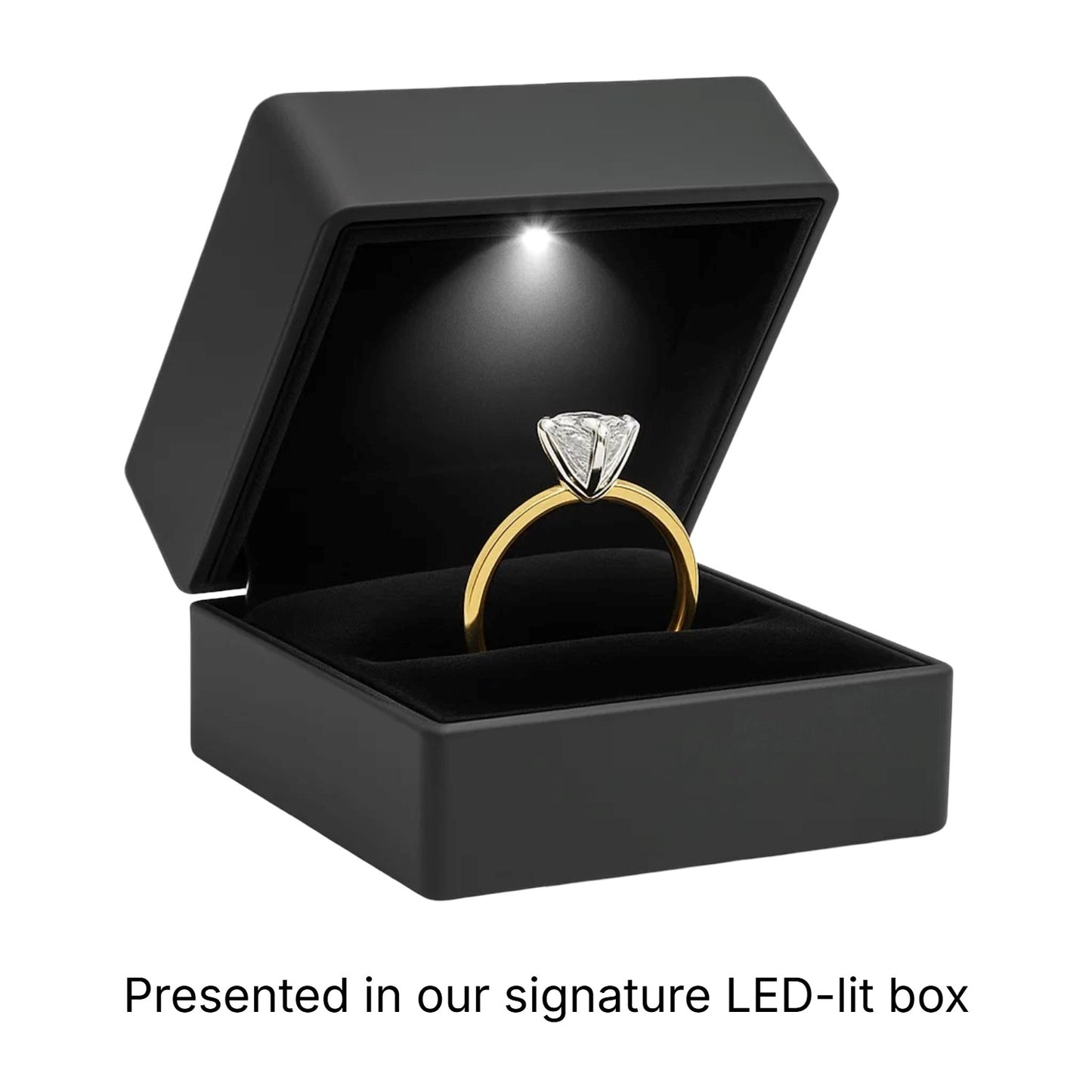 2 Carat Cushion Lab Grown IGI G/VS1 Diamond Solitaire Ring in 10K Yellow Gold