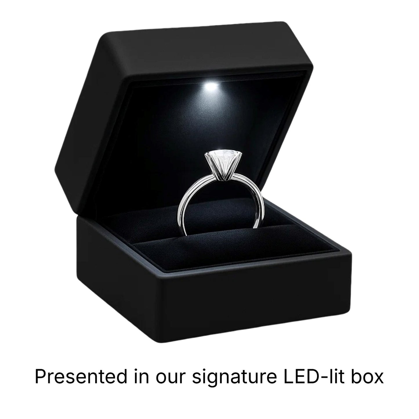 1 Carat Cushion Lab Grown IGI G/VS1 Diamond Solitaire Ring in 14K White Gold