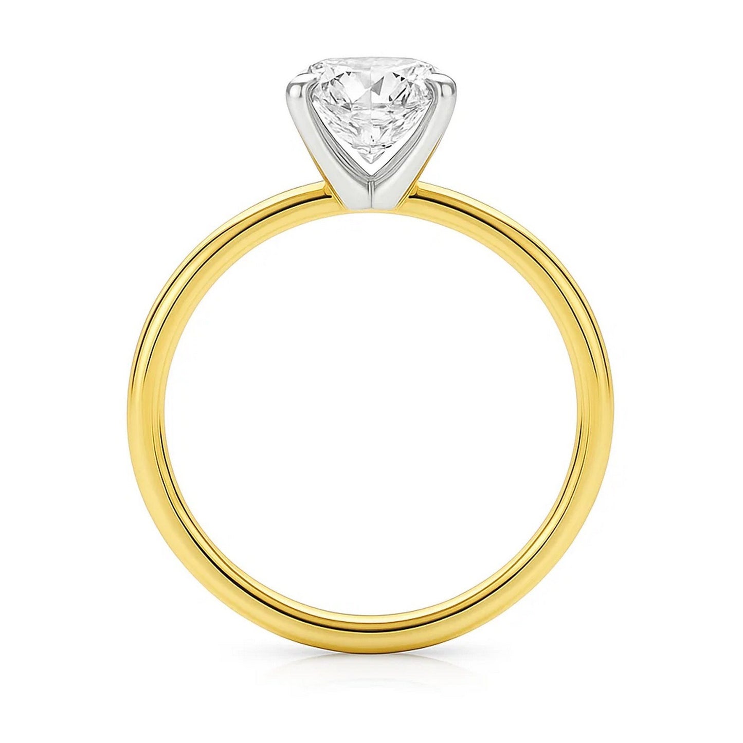 3 Carat Emerald Lab Grown IGI G/VS1 Diamond Solitaire Ring in 10K Yellow Gold