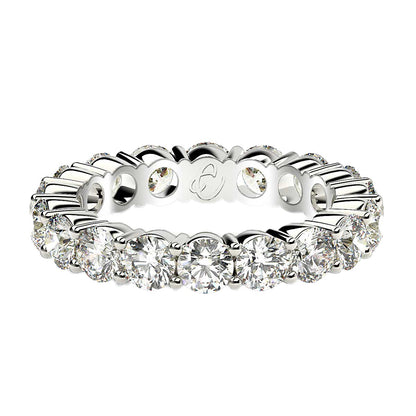 Round Cut Lab Grown Diamond Eternity Ring in 14k White Gold (2 cttw FG/VS2)