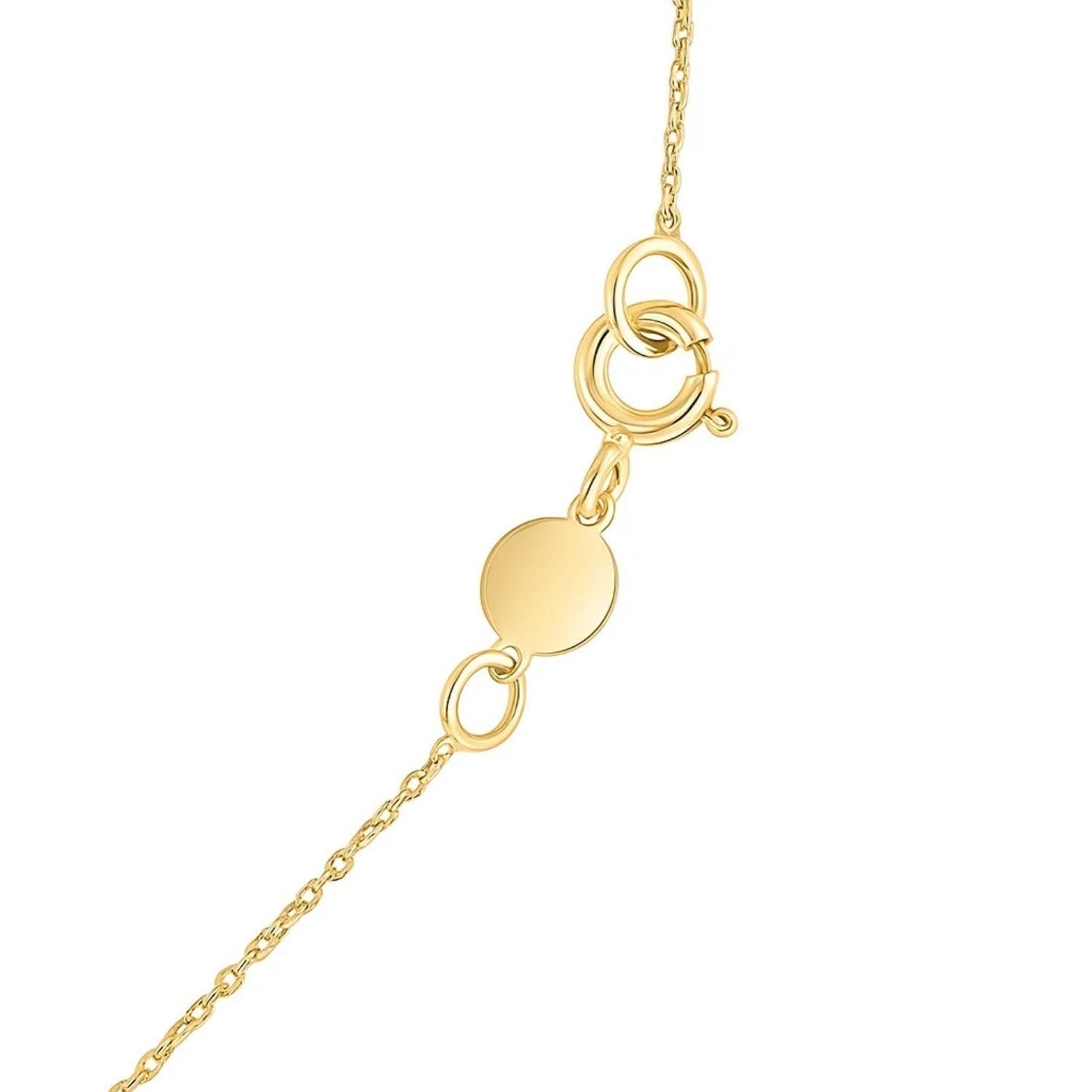 14K Yellow Gold Mini Diamond Y Initial Pendant Necklace