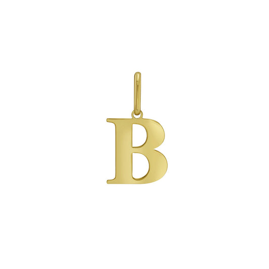 14K Yellow Gold Initial B Charm Pendant