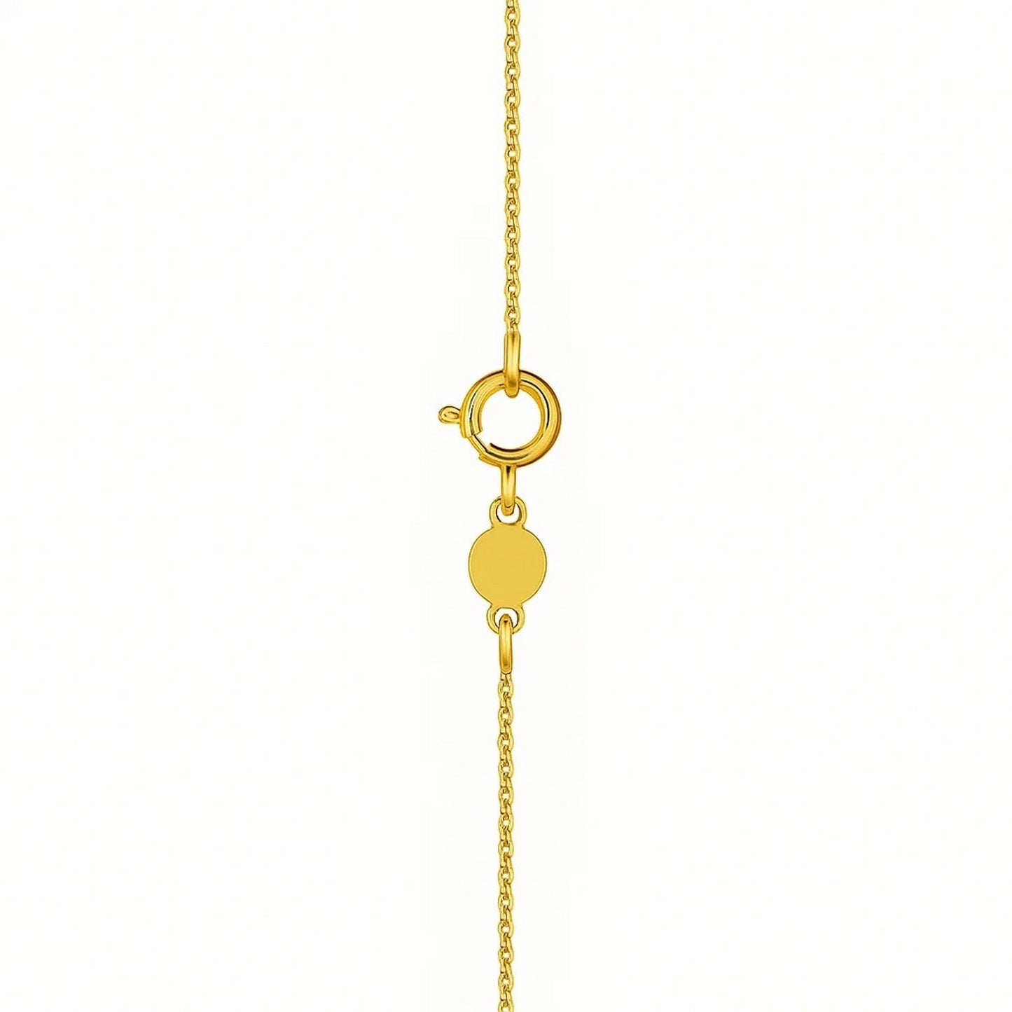 14K Yellow Gold Mini Diamond O Initial Pendant Necklace