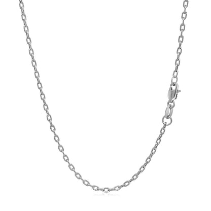 Double Extendable Cable Chain in 14k White Gold (1.80 mm)