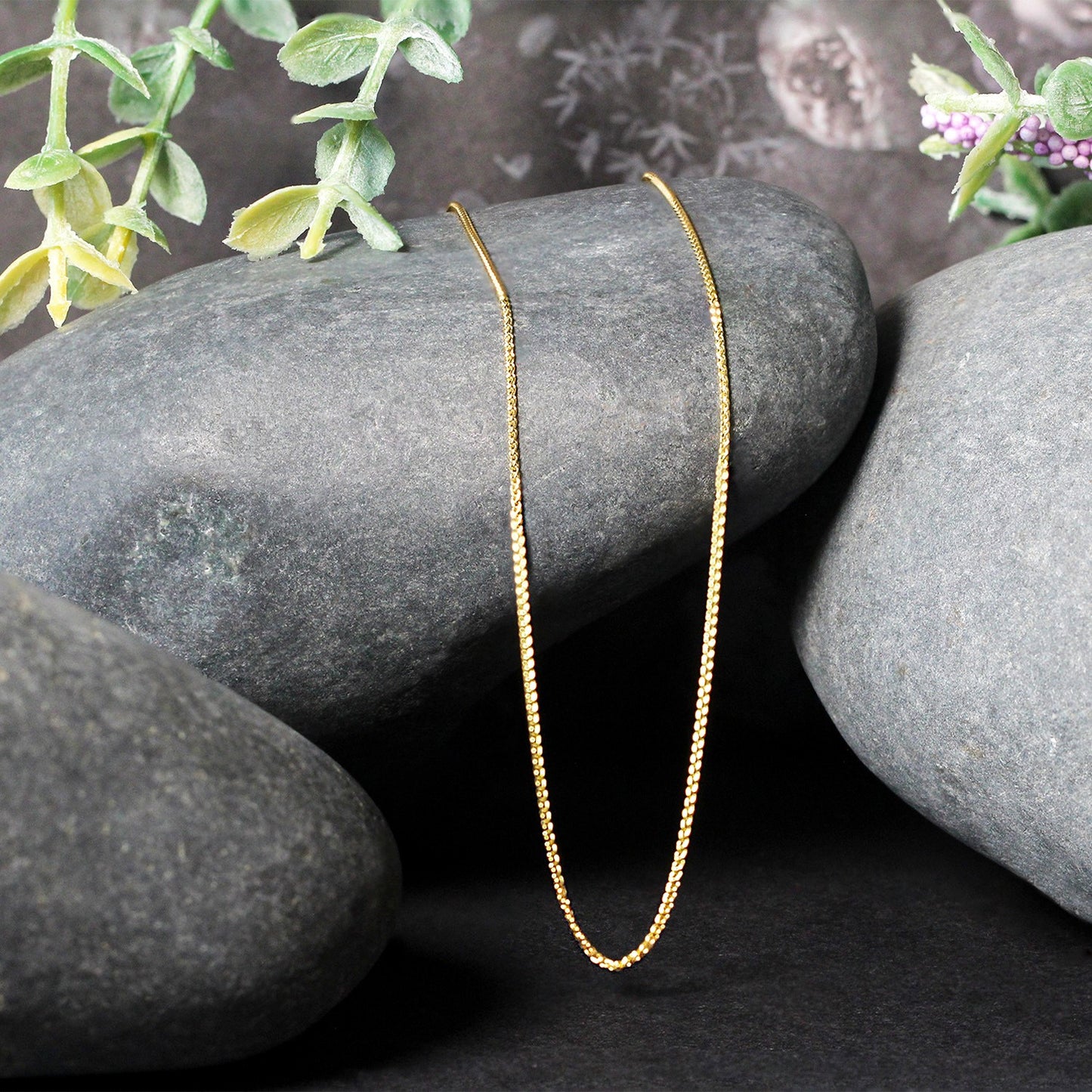 14k Yellow Gold Round Wheat Chain (0.80 mm)