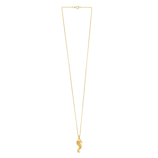 Seahorse Necklace in 10K Yellow Gold