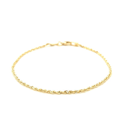 10k Yellow Gold Solid Diamond Cut Rope Bracelet 1.5mm