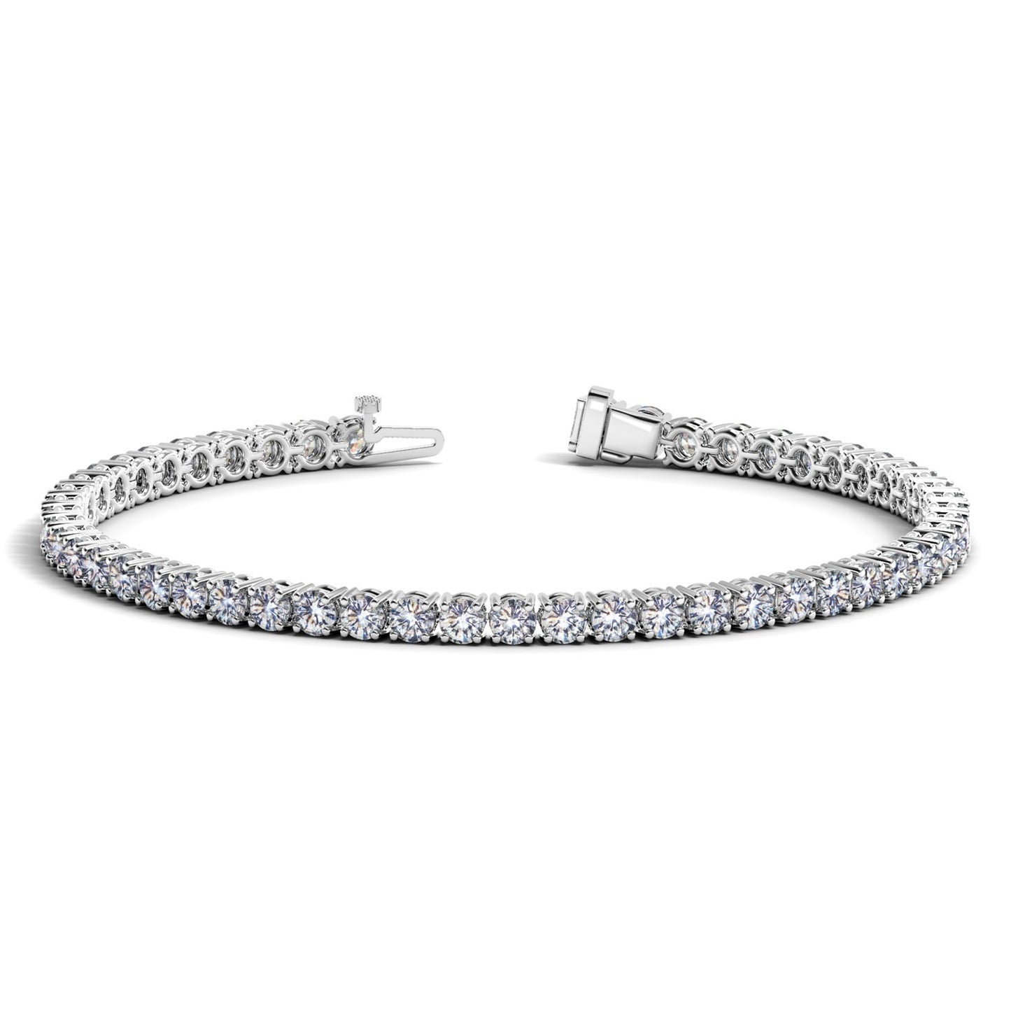 Lab Grown Round Diamond Tennis Bracelet in 14k White Gold (6 cctw F/G VS2/SI1)