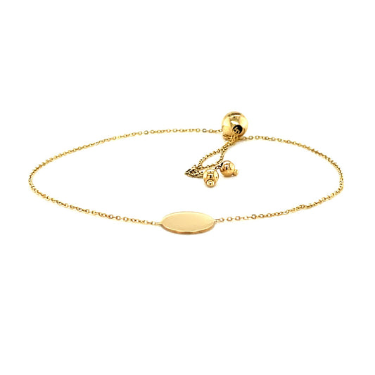 Adjustable Bracelet with Circle in 14k Yellow Gold