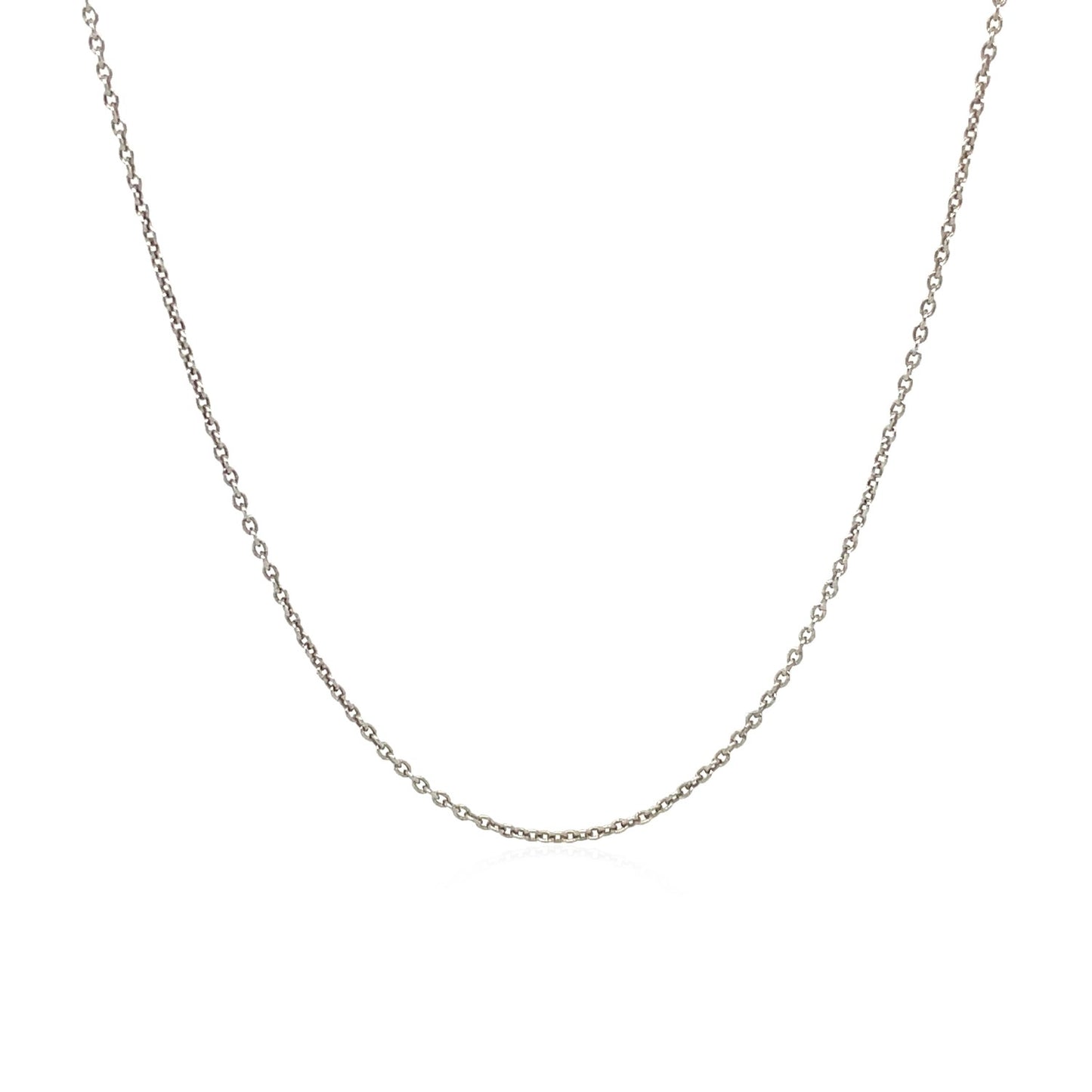 14k White Gold Round Cable Link Chain (1.10 mm)