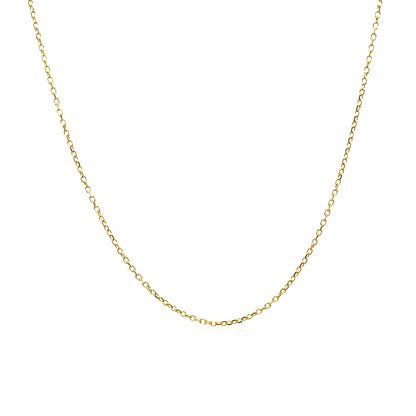 14k Yellow Gold Diamond Cut Cable Link Chain (0.87 mm)