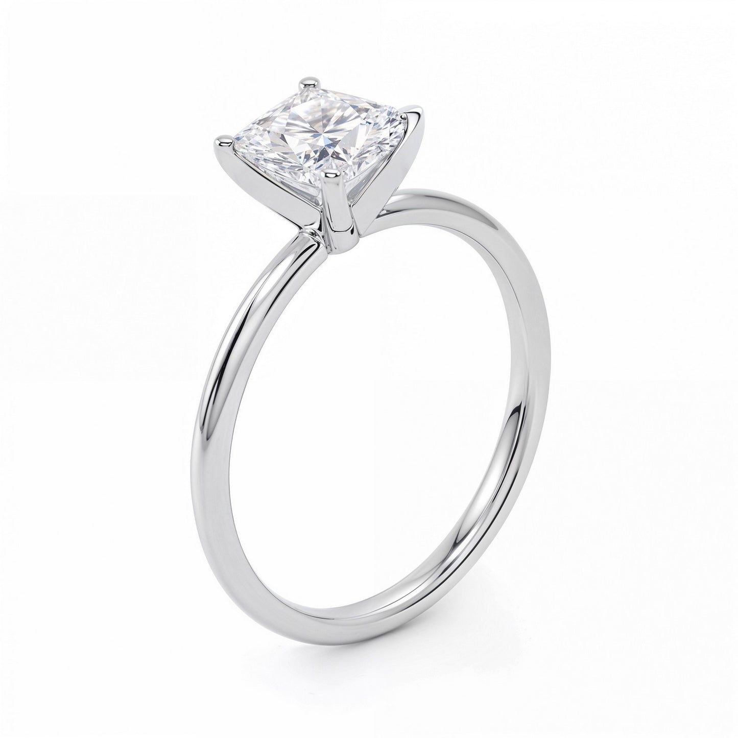 1.50Ct Princess Lab Grown IGI G/VS1 Diamond Ring in 10K White Gold