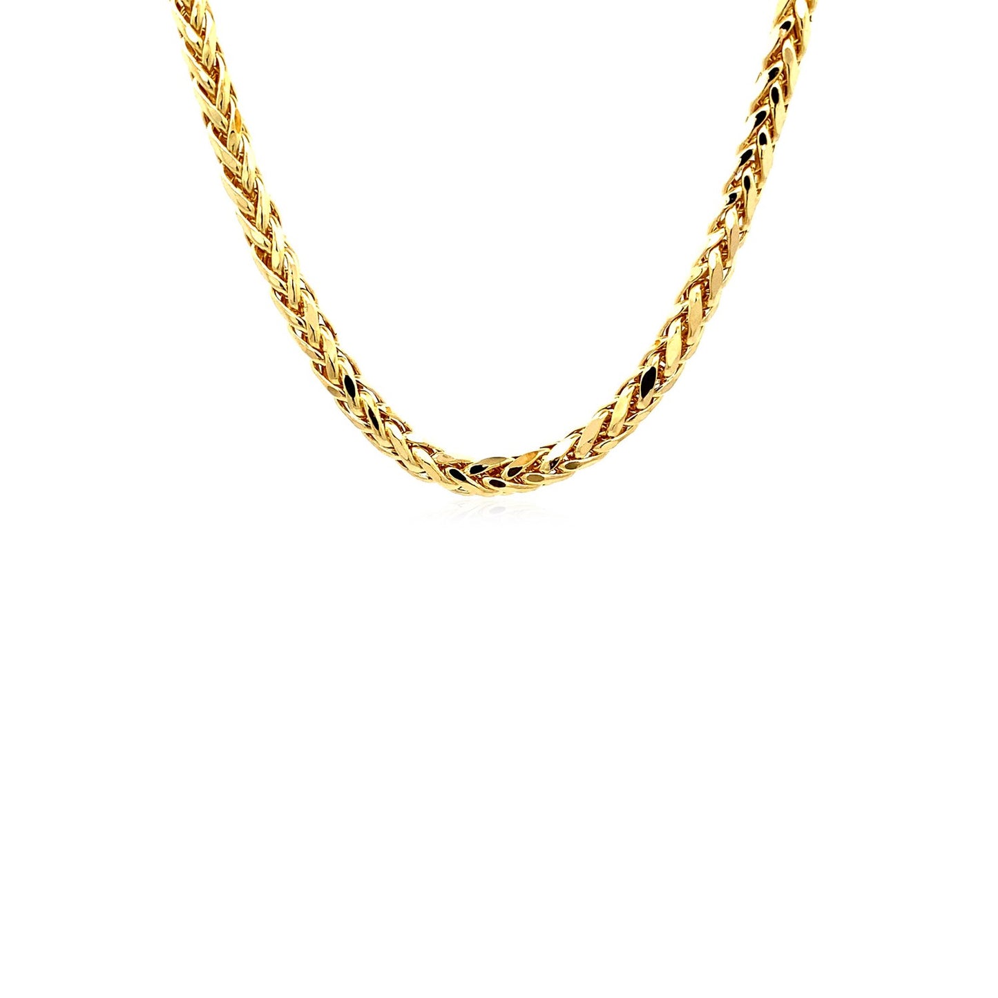 14k Yellow Gold Diamond Cut Round Franco Chain (4.10 mm)