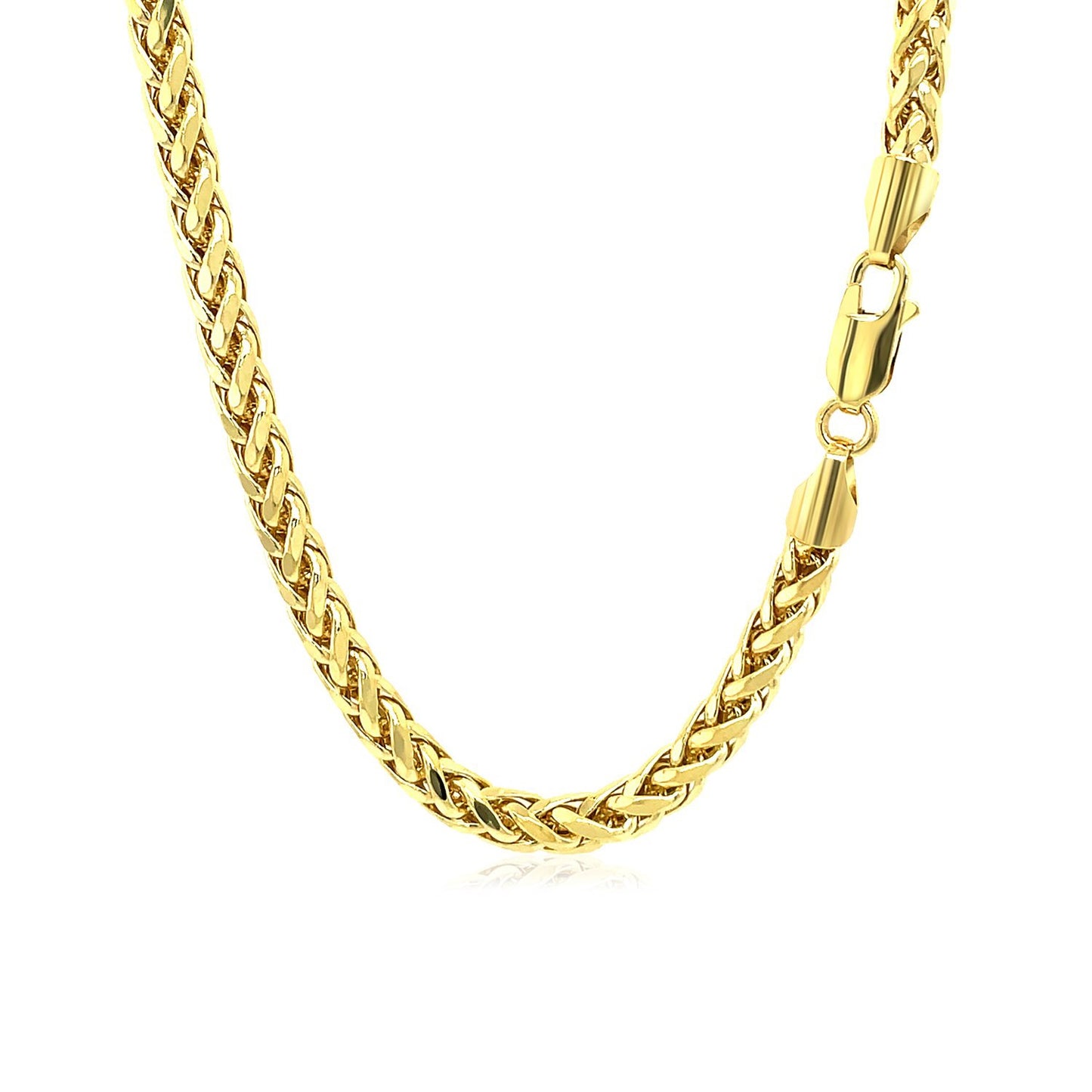 14k Yellow Gold Diamond Cut Round Franco Chain (4.10 mm)