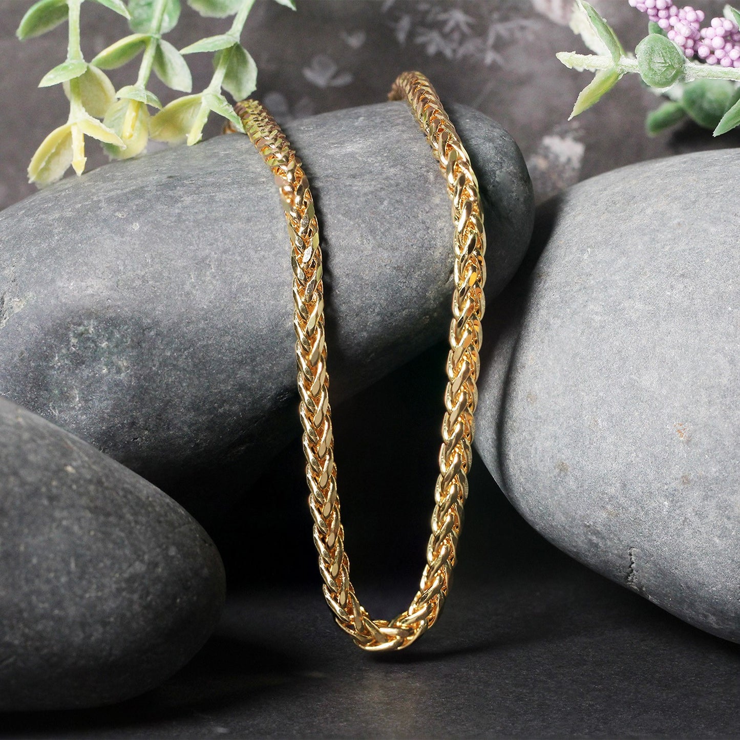14k Yellow Gold Diamond Cut Round Franco Chain (4.10 mm)