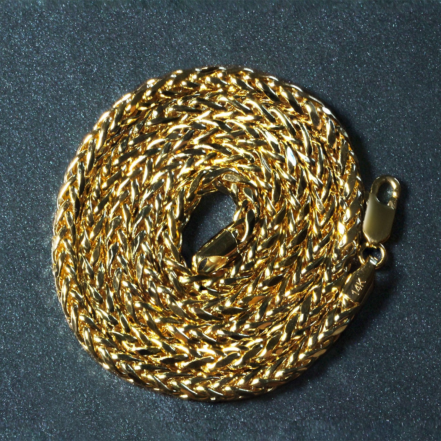 14k Yellow Gold Diamond Cut Round Franco Chain (4.10 mm)