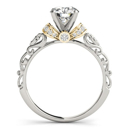 14k White & Yellow Gold Antique Style Diamond Engagement Ring (1 1/8 cttw)