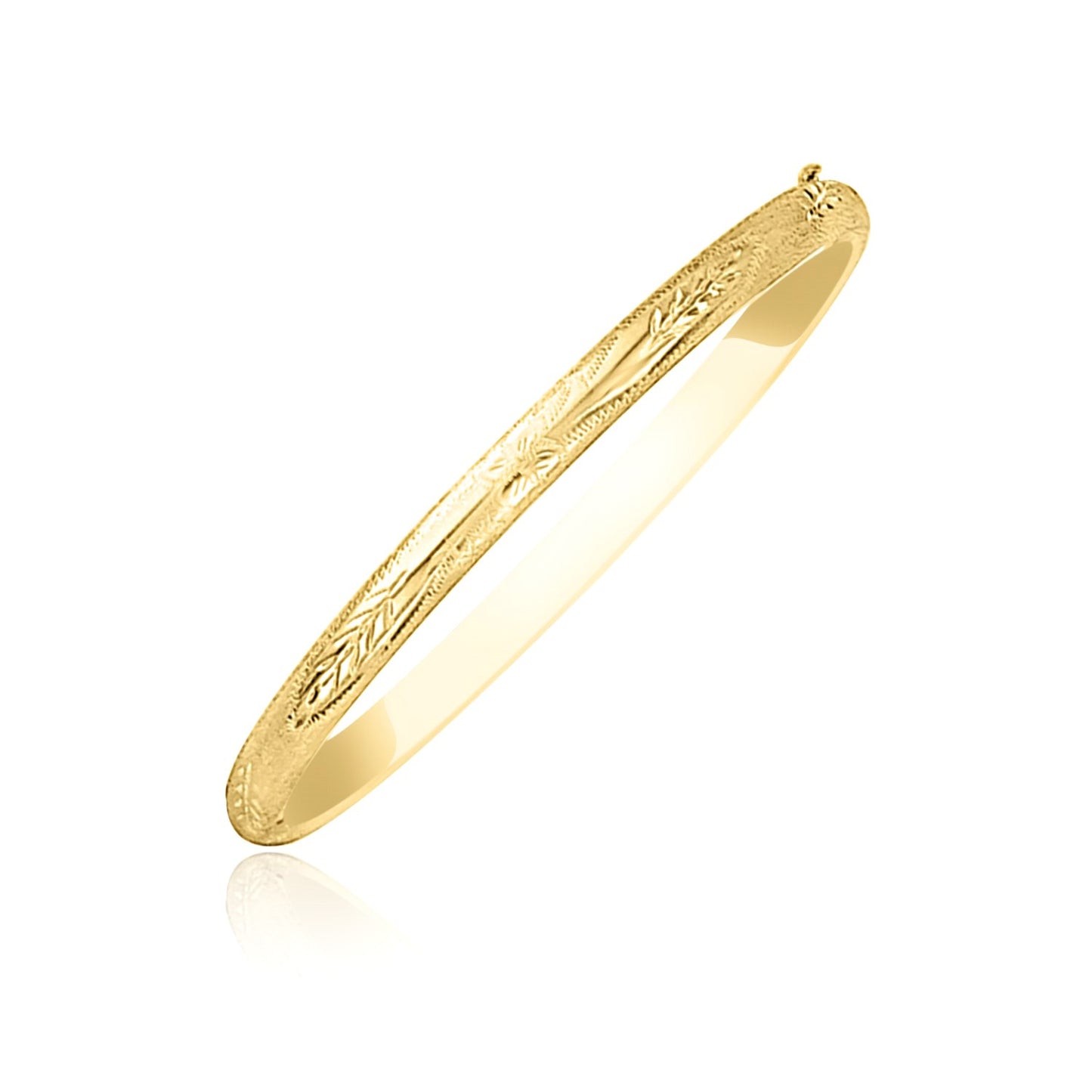 10k Yellow Gold Botanical  Florentine Bangle