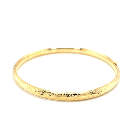 10k Yellow Gold Botanical  Florentine Bangle