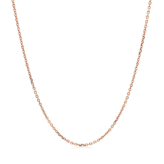 18k Rose Gold Diamond Cut Cable Link Chain (1.10 mm)