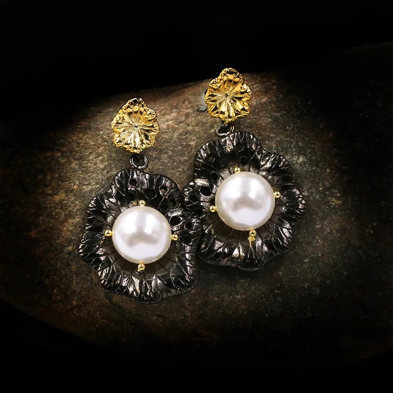 Baroque Freshwater Pearl Flower Earrings Belongs To