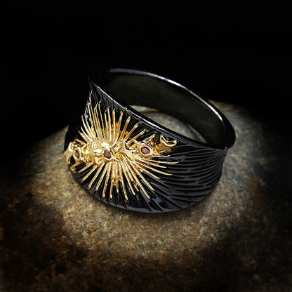 Black & Gold Style Starburst Rings