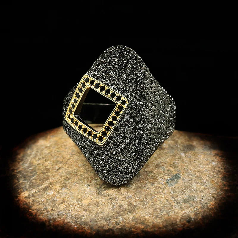 Men's Rings Black Zircon Rings