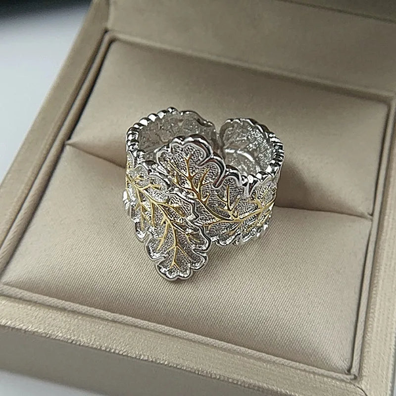 Vintage Embossed Leaf Ring