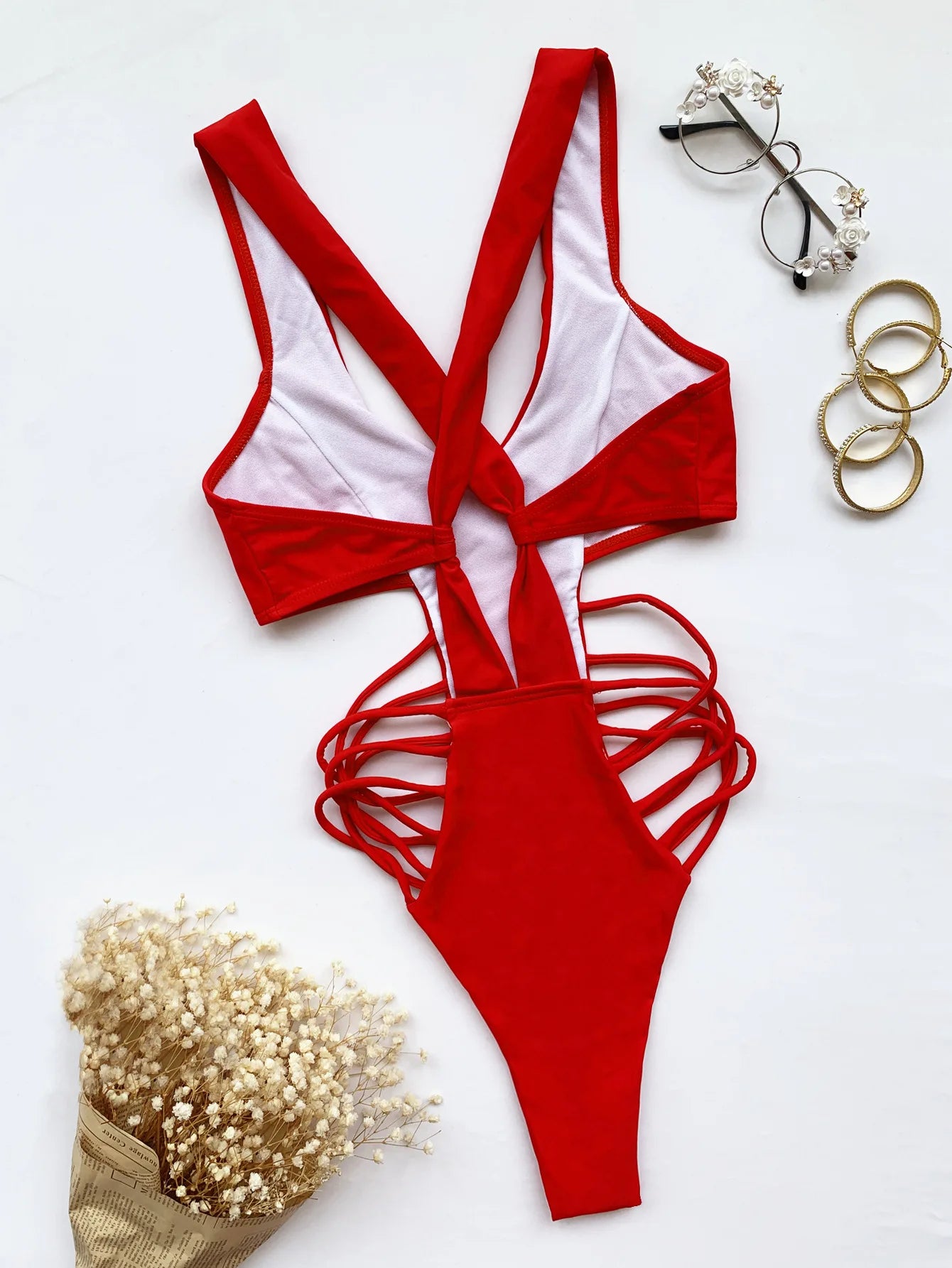 One Piece String Monokini Swimsuit