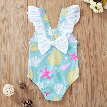 Kids Baby Girl Swimsuit Toddler Bikini Bow Swimwear Beach Bathing Beach Bodysuit Suit