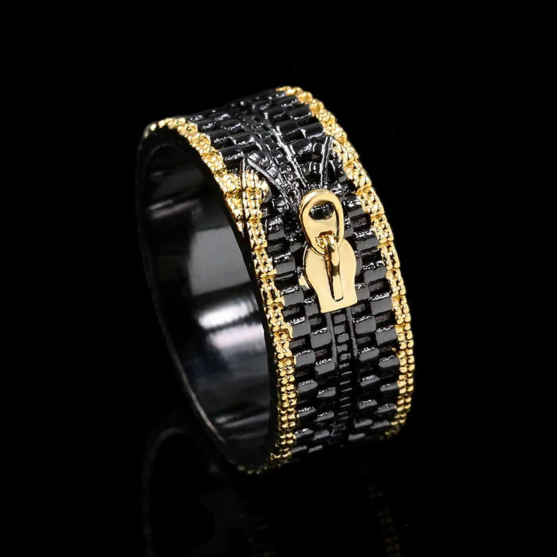 Black & Gold Series Zipper Ring