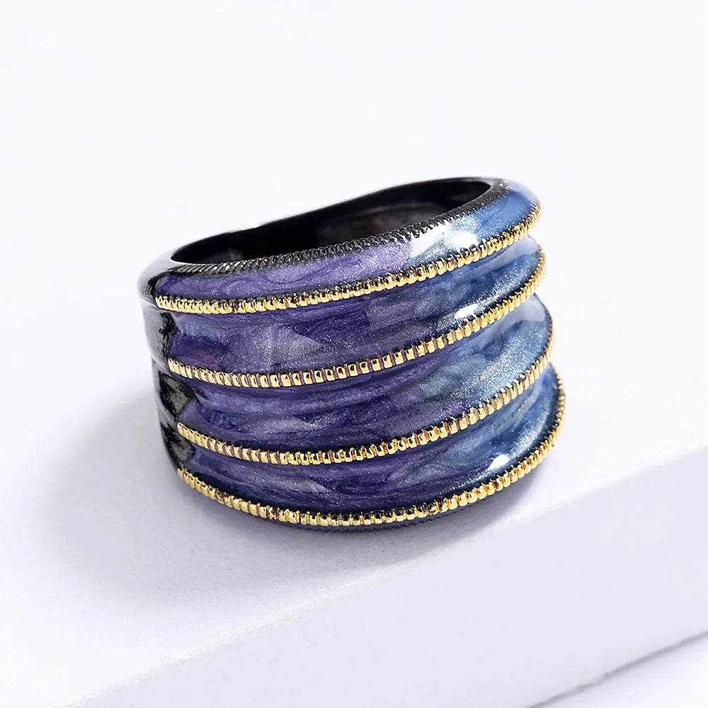 Stacked Rings Multilayer Enamel Rings