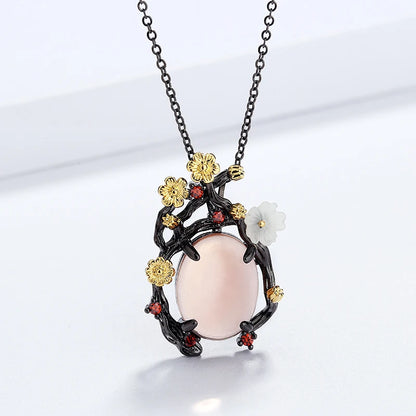 Fresh Flower White Jade Necklaces Flower Necklace