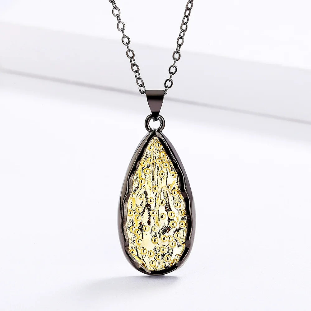 Necklace Black & Gold Style Drop Chain