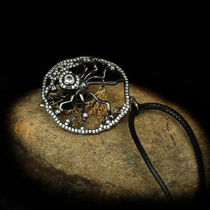 Europe & America Spider Zircon Pendant Two Spider Chain